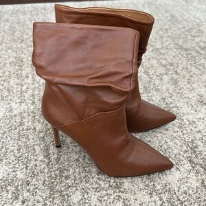 Twinset Brown Leather Heeled Boots 38=8